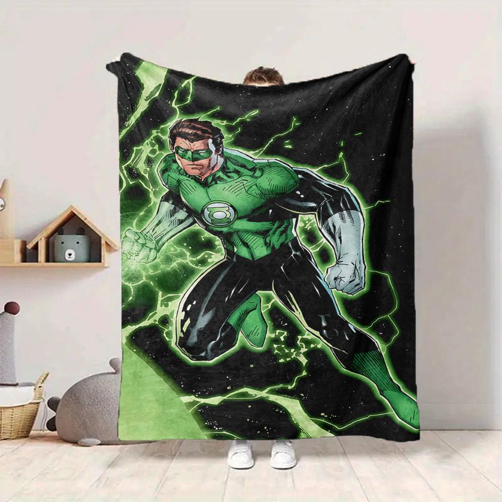 1pc Green Lantern Ring Flannel Throw Blanket Soft, Warm & Cozy for Couch, Bed, Office, and Travel Versatile All Season Gift, Christmas Present
