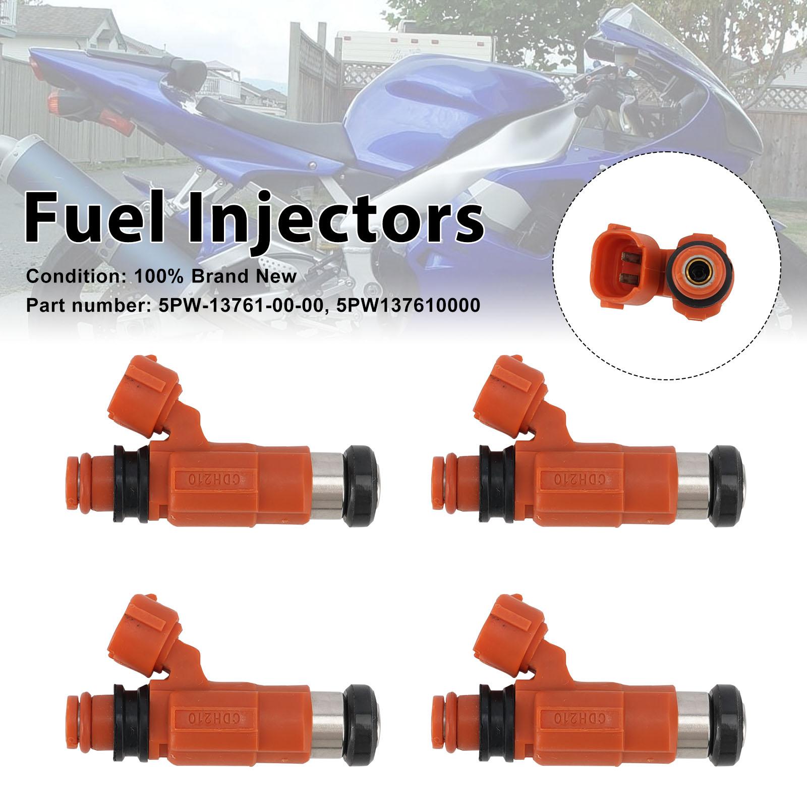 4PC Fuel Injectors 5PW-13761-00-00 For Yamaha