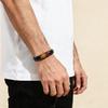 Pulsera de Cuero Trenzado con Piedra Ojo de Tigre Natural para Hombres y Mujeres Metal Negro 2026 Moda Tendencia Joyería de Lujo