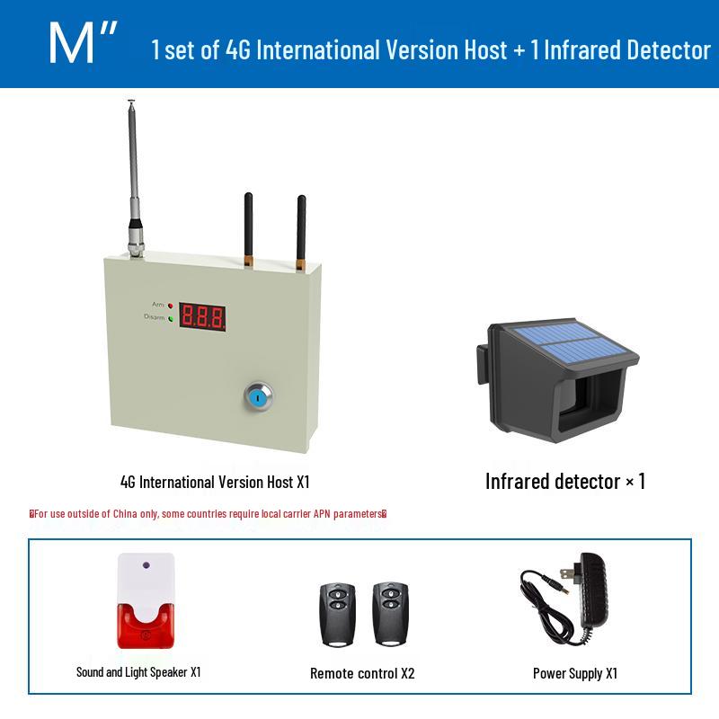 Black Iron Solar Wireless Anti-Theft Infrared Security Alarm for Fish Ponds and Orchards