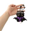 Cute Big Eyes Black Cat Plush Keychain Stuffed Little Devil Cartoon Wings Kitten Doll Pendant Soft Mini Car Keyring Bag Ornament