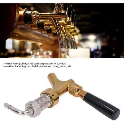 Gold Beer Tap Keg Faucet Adjustable Stainless Steel Brass for 9/12 Caliber Capillaries Connecting,for Bars, Hotels, Restaurants, Home Brew