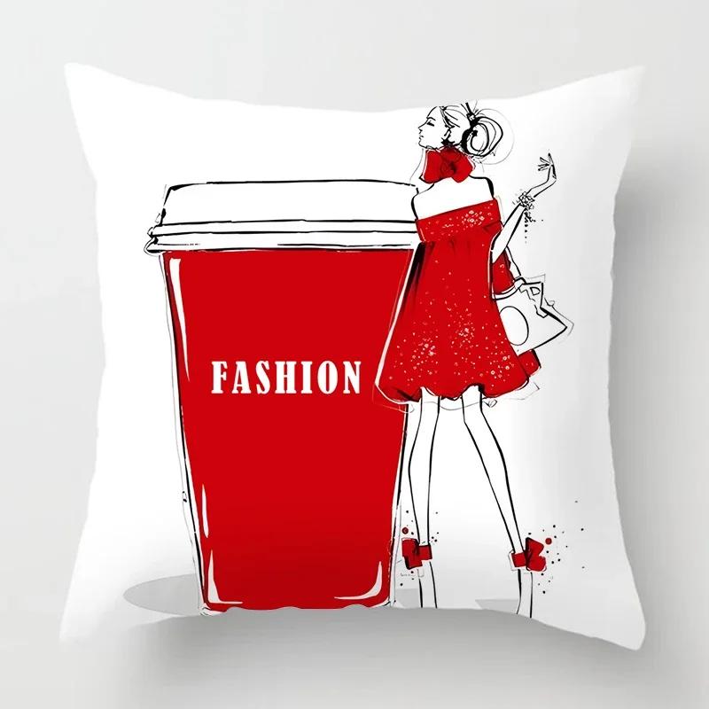 Nordic Fashion Water Cup Pillowcase Women's Favorite x Pillowcase Cushion Cover Sofa Home Decor Living Room Decor x