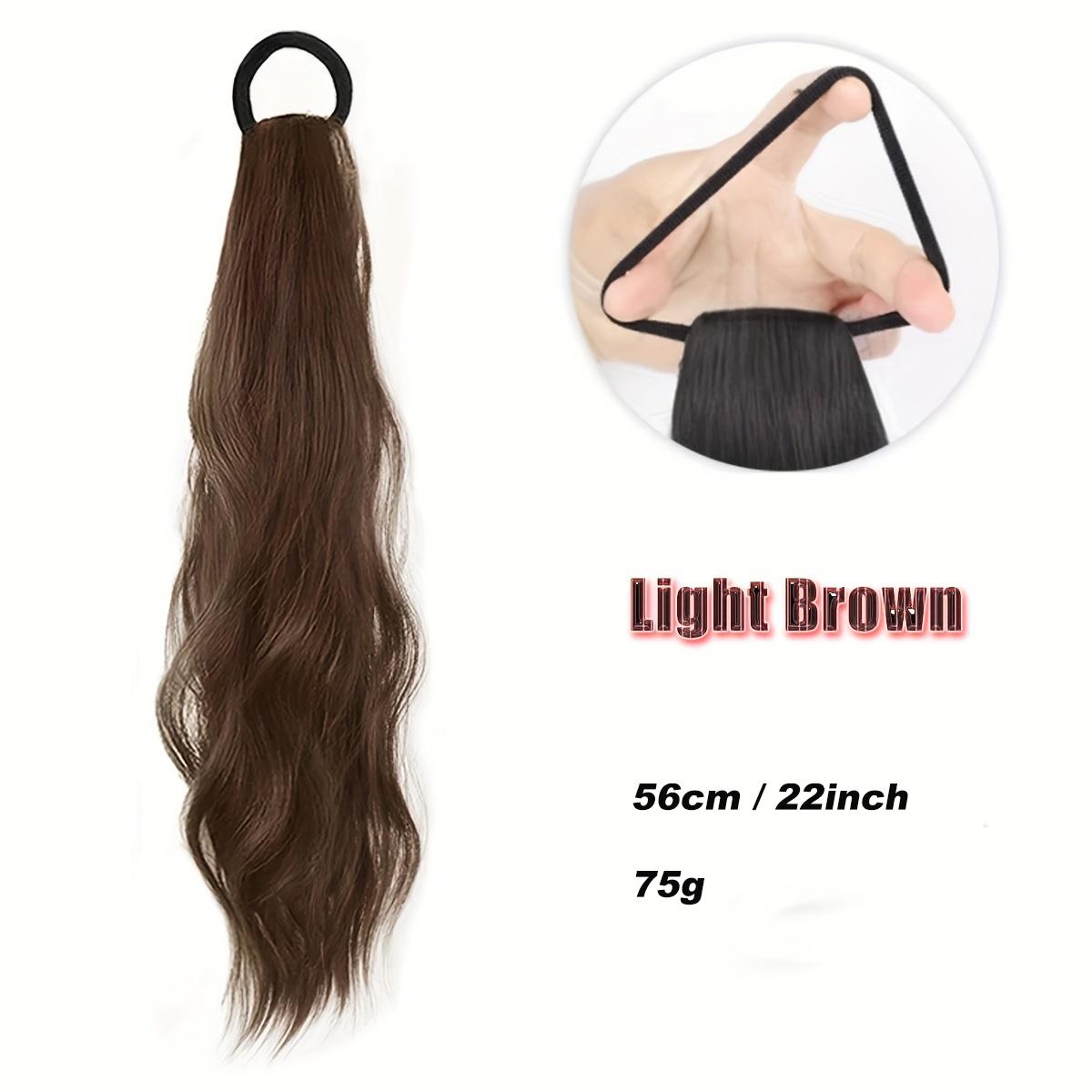 

Конский хвост с эластичными резинками для волос Длинные вьющиеся волнистые наращивания хвоста Синтетические наращивания волосДля ежедневного использования Аксессуары для волос Аксессуары для волос для женщин 22inch