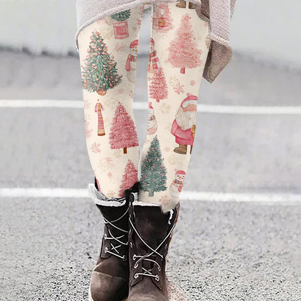 Women's Christmas Print Slim Fit Elastic Yoga Casual Pants
