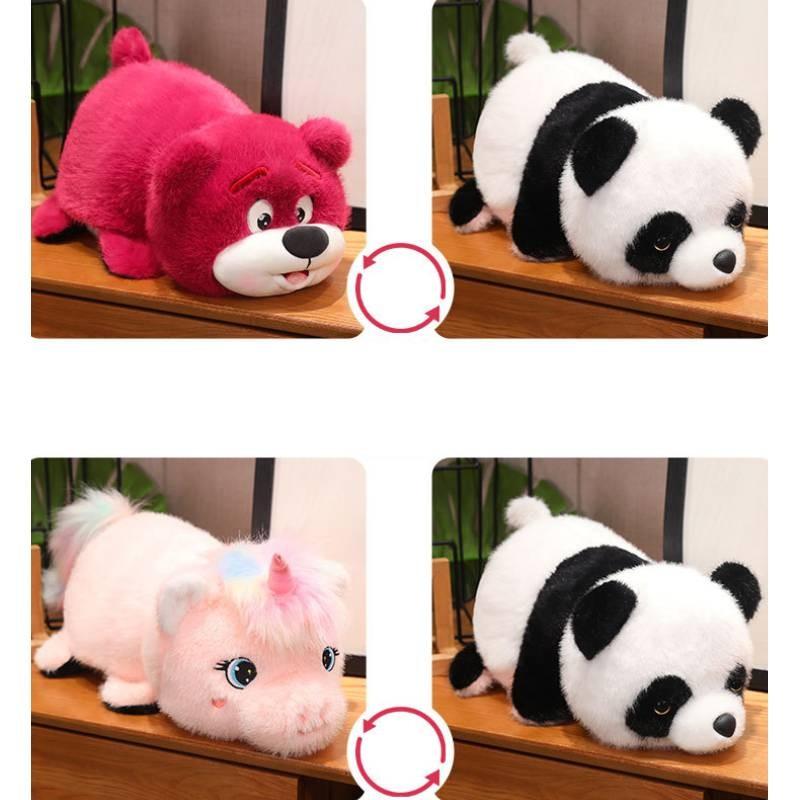 Adorable Flip Panda Plush Toy Cartoon Unicorn Style Perfect For Birthday Gifts For Girls