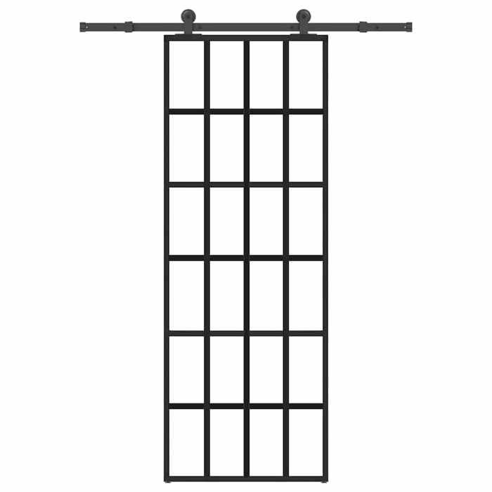 VidaXL Porte coulissante avec kit de quincaillerie 76x205 cm Verre ESG, porte coulissante sur rail, porte coulissante 3332851