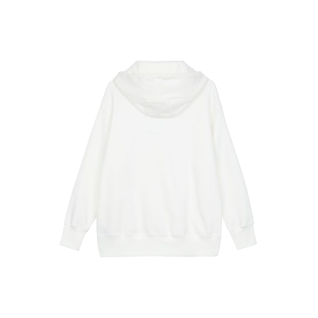 Nike Solid Color Logo Print Full Zip Hoodie With Long Sleeves Women Tops White DQ5759-133