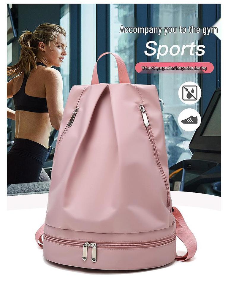 Lightweight Oxford Cloth Travel Backpack with Wet/Dry Shoe Compartment