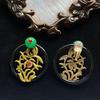 Vintage Chinese Enamel Clivia Exaggerated Western-Style Ear Clips for Women