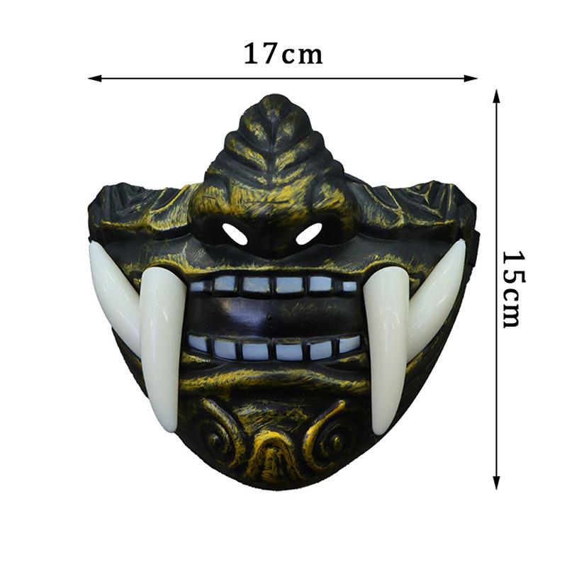 Japansk Samurai Oni Demon Mask Halloween Demon Samurai Cosplay Skrekk Prajna Killer Masker Fest kostyme rekvisitter
