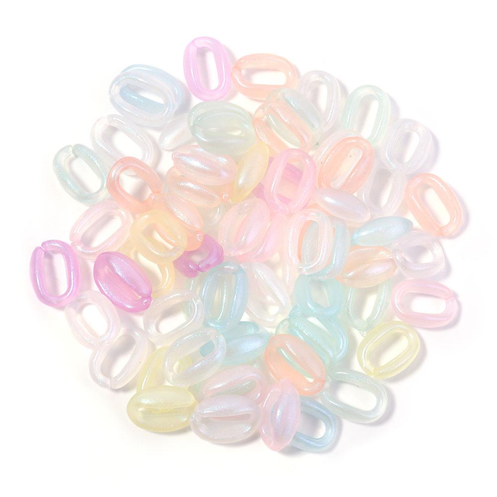 50-100Pcs Acrylic Link Chain Clasps Buckle Beads Connectors For Jewelry Making DIY Bracelet Necklace Glasses Chain Accessories