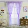 Sheer Window Rod Pocket Curtain Bedroom Balcony Drape Curtain Window Treatment(Purple)