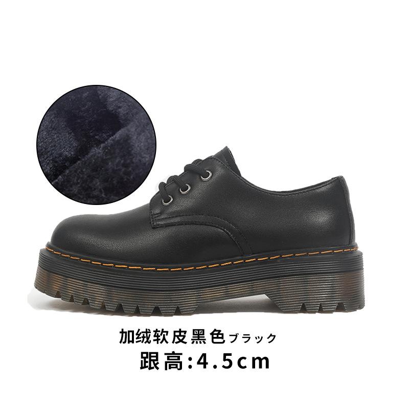 Small leather shoes women's spring 2025 new platform loafers, genuine leather women's shoes popular single shoes women's black Martin shoes
