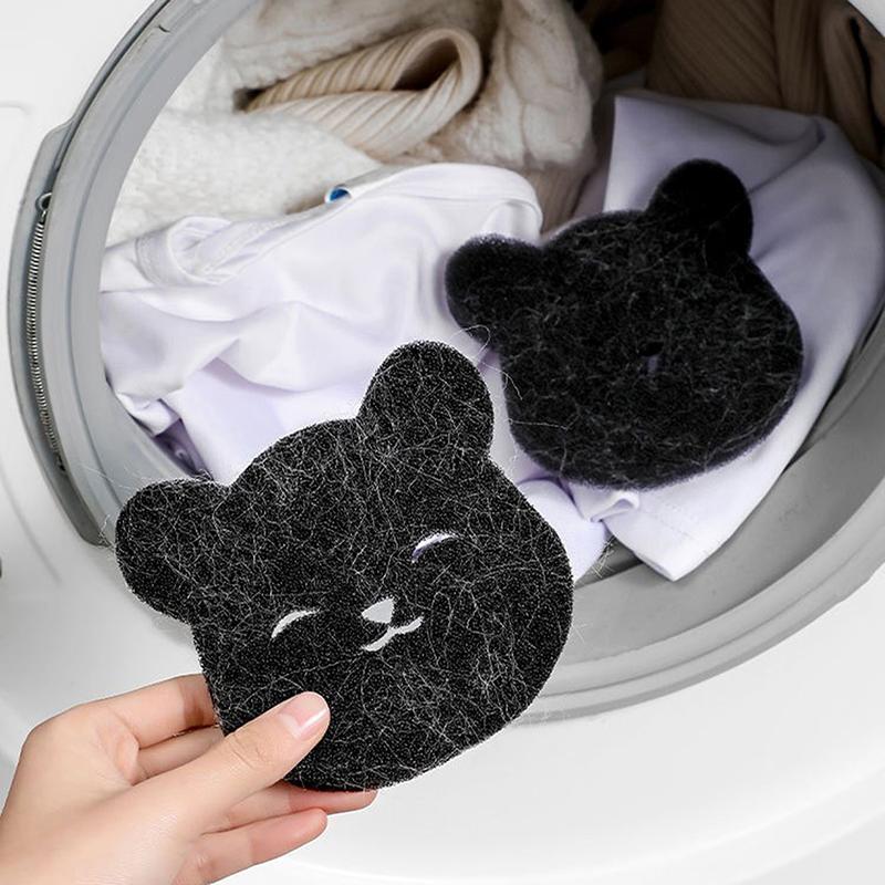 2 In 1 Pet Hair Remover Bear Shape Laundry Ball Washing Machine Lint Catcher Reusable Clothes Sofa Cat Dog Hair Cleaning Sponge