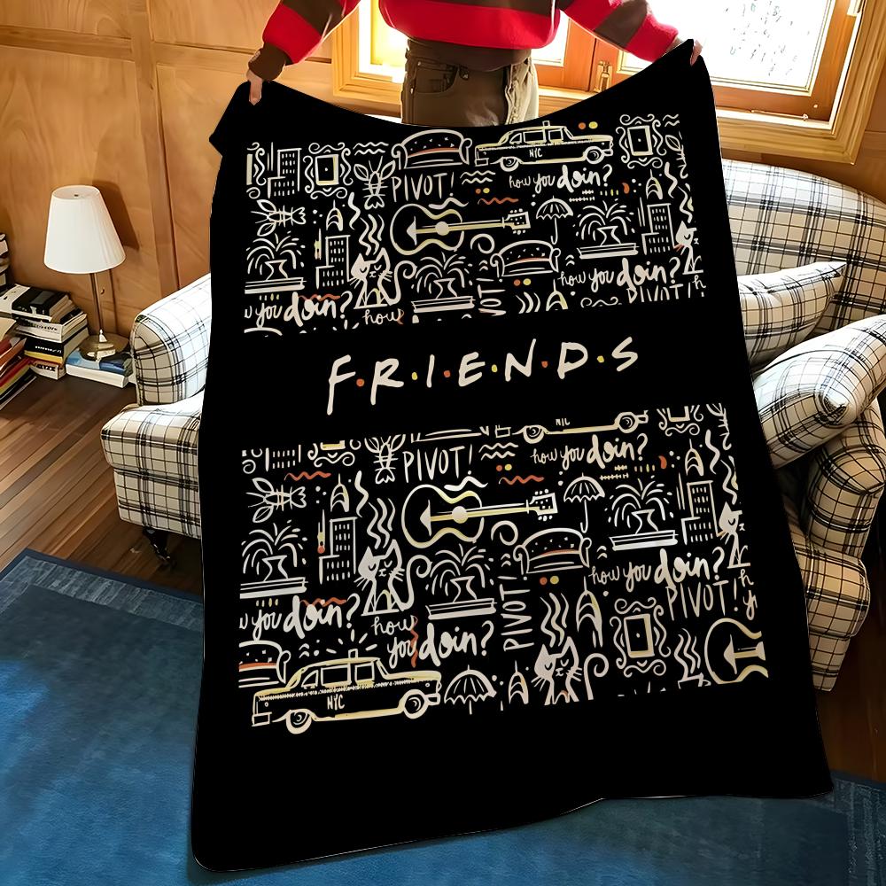 Drama F-Friends Throw Flannel Cozy Print Blanket, Portable, Durable Machine Washable Cute Cool
