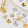 2Piece 14/18K Gold Color Plated Copper Heart Shape Pendants with Zircon for DIY Bracelet Necklace Jewelry Making Accessories