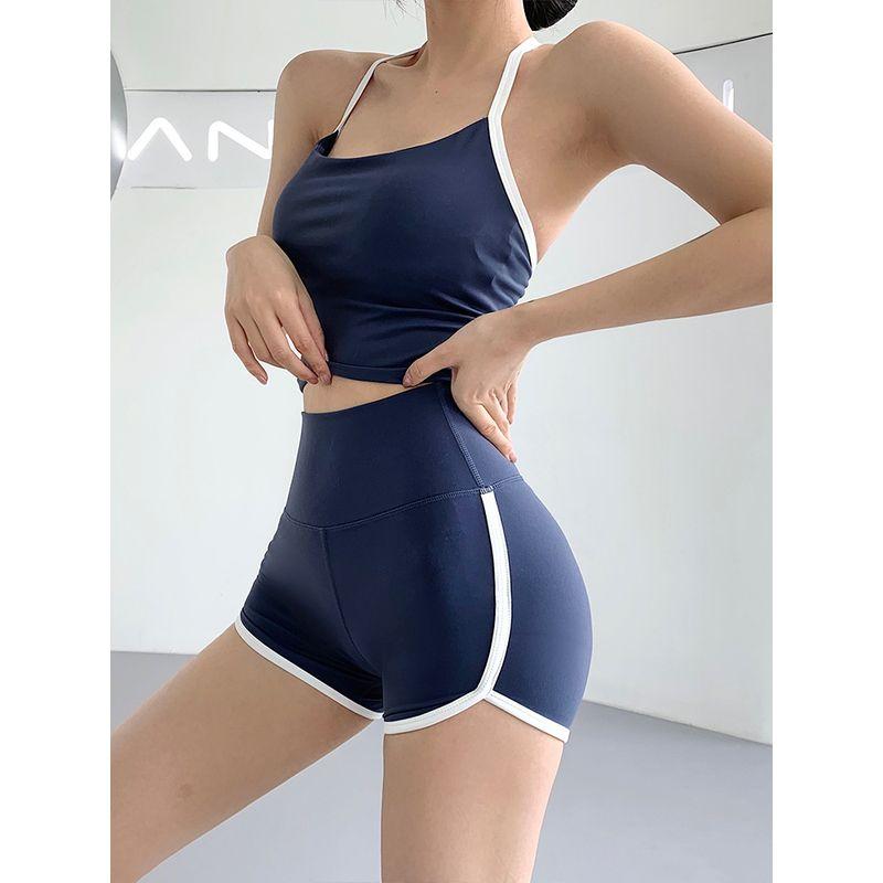 Yoga Patchwork Women's Jump Rope Hip Lifting High Elastic Sports Shorts