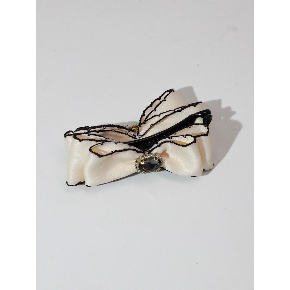 1PC Solid Color Fashion Fabric Bow Banana Hair Clips Hairpin for Women Back Head Ponytail Headdress Hair Accessories