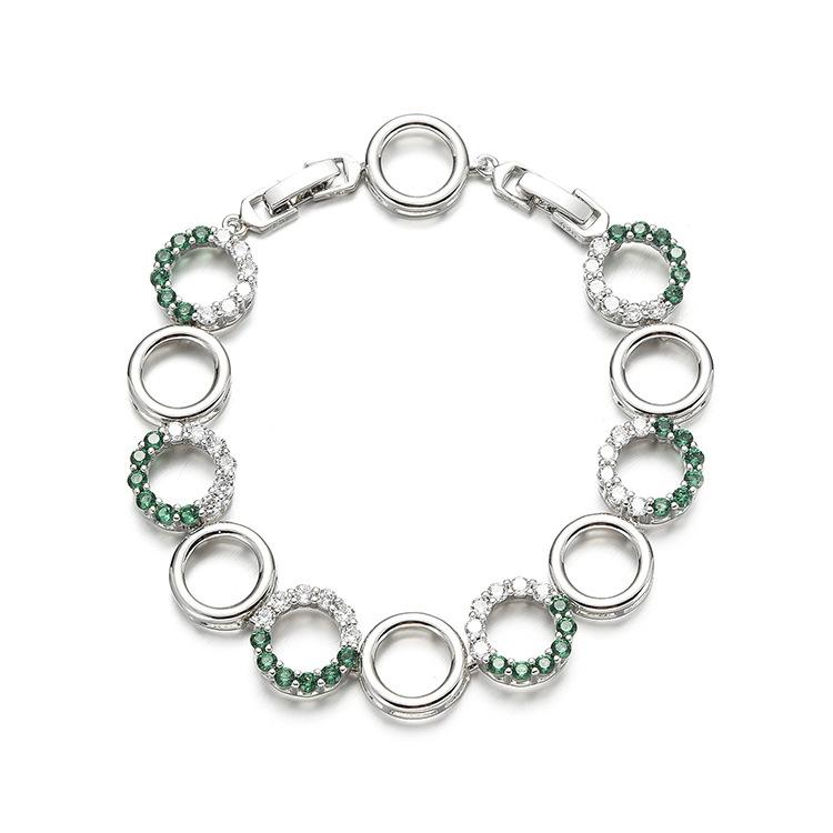 

Модный и минималистичный круглый браслет с микро-инкрустацией циркония для женщин Free 3cm extension buckle