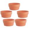 5Pcs Imitation Clay Flowerpot Japanese Round Plastic Plant Pot Drainage Hole Indoor Outdoor Succulent Container Garden Supplies