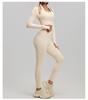 Seamless Cross-Neck Yoga Top, Bra-Free, Two-Piece Look, Tight-Fit Sportswear for Women