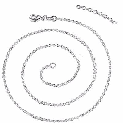 925 Stamp Silver Color 1mm Link Rolo Chain 16",18" ,20",22",24 Inch,fashion Silver Chain 925 Women Jewelry