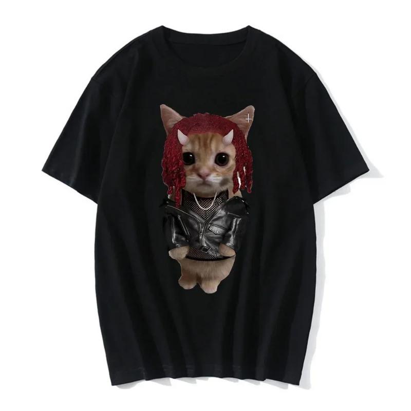 Funny Cat Print Women Casual T-Shirt Women Men Summer Harajuku T Shirts Girl Boy Casual Fashion Clothes