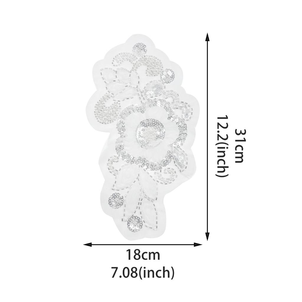 Dreidimensionale Perlen Pailletten Spitze Blume Stoffaufkleber Hochzeitskleid Kleid Dekorative Applikation DIY Zubehör