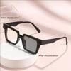 Light-sensitive Color-changing Mirror Personalized Color-blocking Flat-light Mirror Retro Square Frame Myopia Glasses 6132