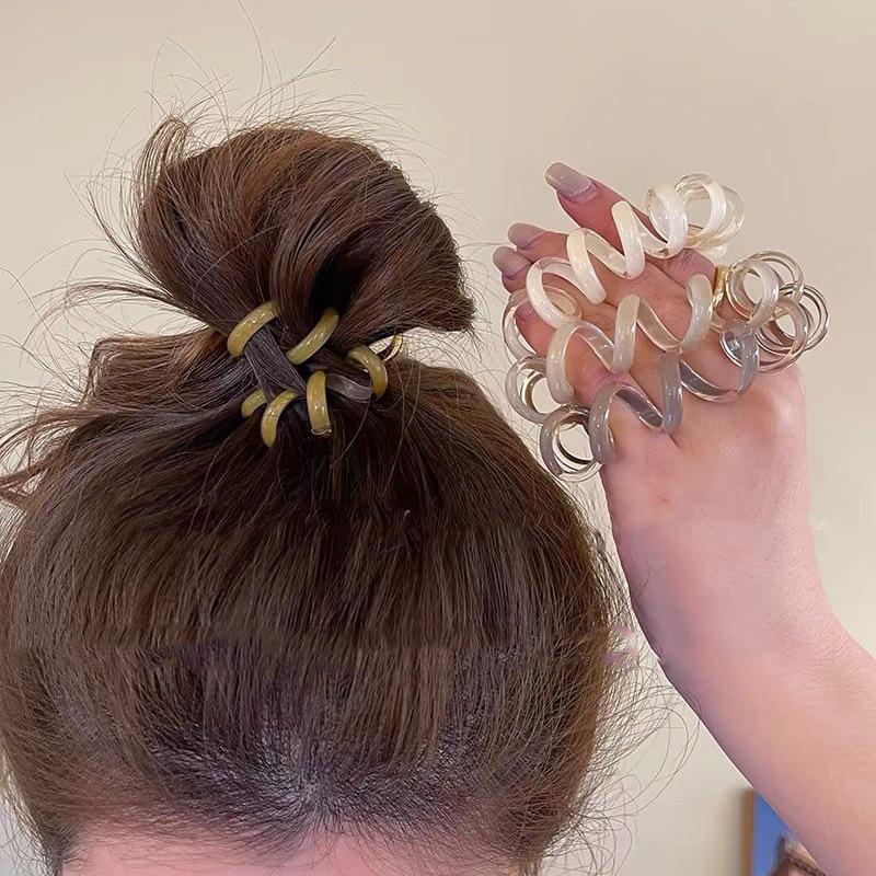 AWAYTR 6PCs Mixed Colors Headbands High ElasticTel Rope Ponytail For Women Hair Ties Holders Rubber Band Korean Headdress