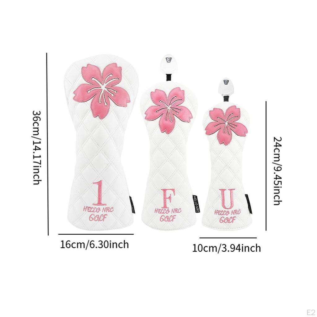 3 Pieces Golf Club Head Cover Protect Training Supplies Protective Sleeve Wood