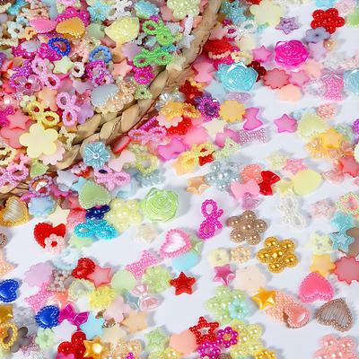 Colorful Star Flower Bow ABS Pearl Beaded DIY Nail Art & Phone Case Accessories