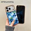 Capa de celular: Capa protetora de filme 2D plana de pele de cordeiro adequada para iPhone 18, 17, 16, 15, 14, 13 Pro, azul gelo menta, presente de Natal e Halloween