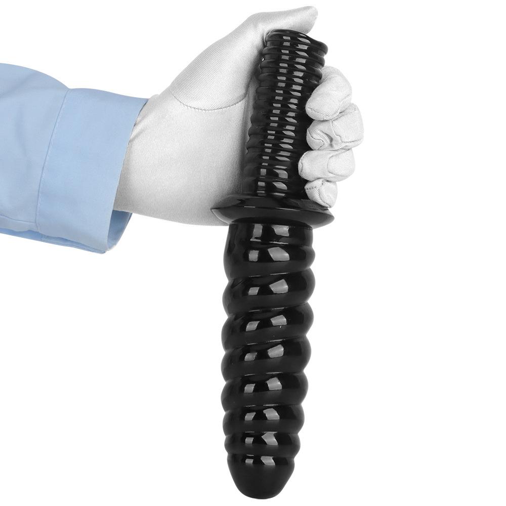 Handle Masturbator Black PVC Dildo Butt Plug Fisting Sex Toy Strap On Penis Big Dick BDSM