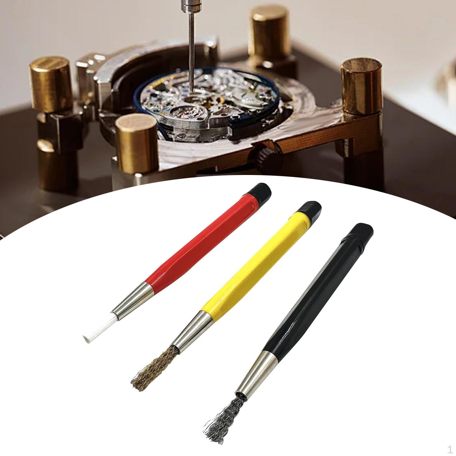 

Щетка для удаления ржавчины, ручка для удаления деталей часов. Простая в использовании для ремонтников. Магазин любителей. 3pcs