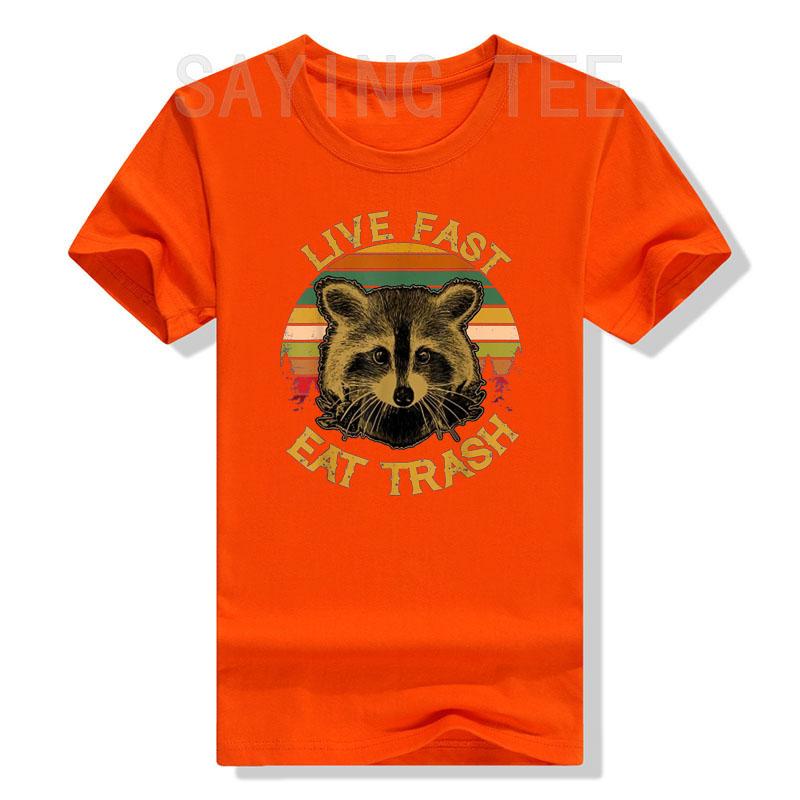 Live Fast Eat Trash Funny Raccoon Camping Vintage Hiking Shirt Live Fast Eat Trash TShirt Design Cute Animal Lover Tee Tops