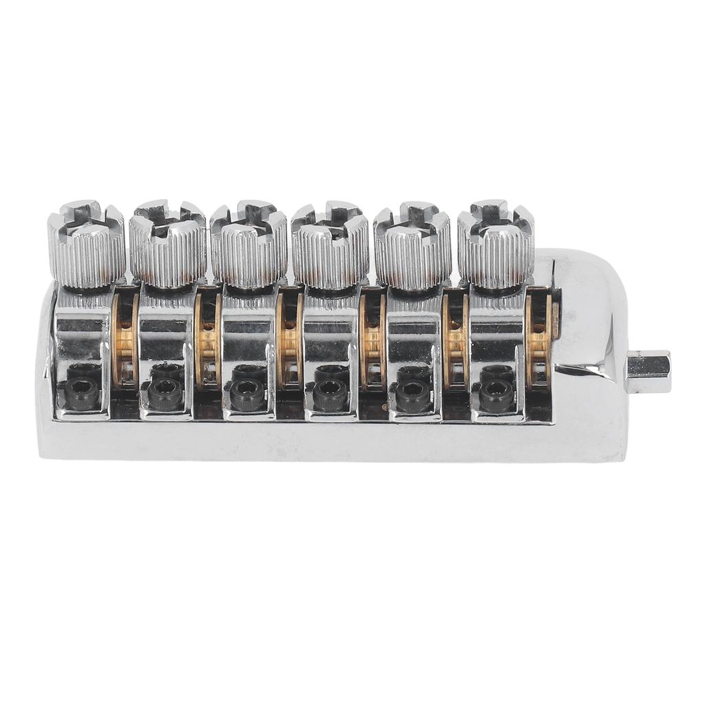 Headless Guitar Bridge Tailpiece 6 String Saddle with Worm Involved String Device Universal Accessories Silver