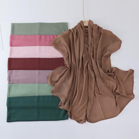 Women Headscarf Solid Color Soft Breathable Wide Head Wrap Versatile Smooth Touch Scarf Fashion Accessories