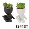 Fake Flower Pot Human Shaped Decorative Fake Flower Pot Decor Innovative Exquisite for