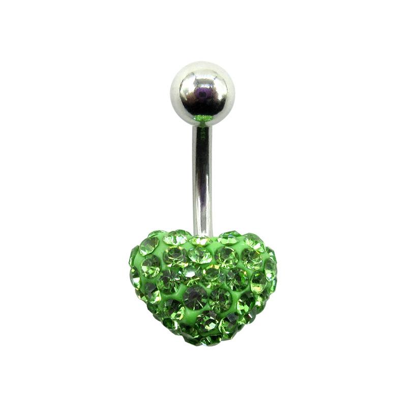 Ceramic Clay Diamond Ball Heart Shaped Navel Nail Full of Diamond Heart Shaped Navel Ring Inlaid with Diamond Jewelry
