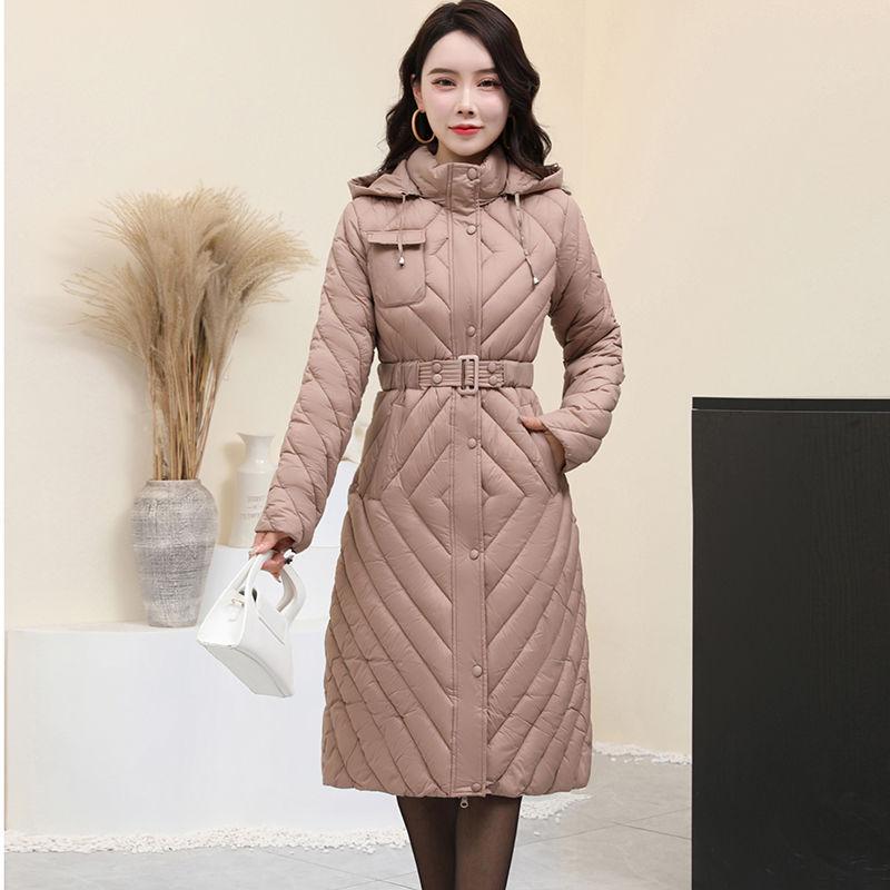 

Новый тонкий пуховик для женщин, длинная толстая куртка на пальто