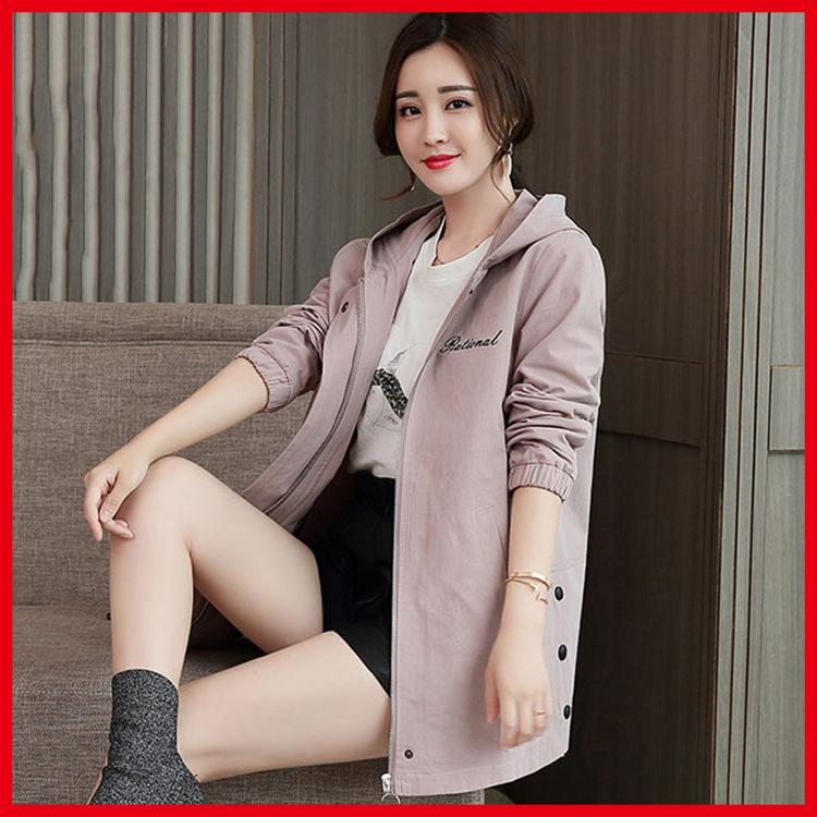 Plus Size Women's Windbreaker Women's Spring and Autumn Thin Women's All-match Jacket Women