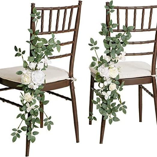 Wedding Gift Chair Back Flower Simulation Flower Kit European And American Outdoor Festival Decoration Background Direct Supply