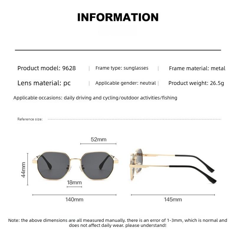 Men's and Women's Fashion Polygonal Frame Sunglasses Retro Sun Protection Sunglasses Trendy Outdoor Eyewear for Men and Women