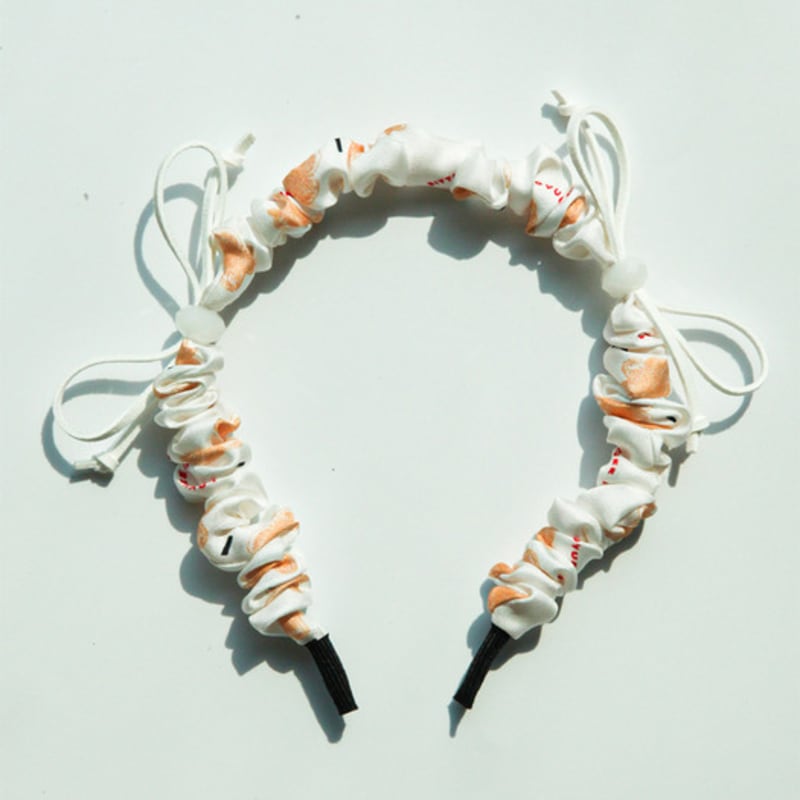 LOVUEE Sweet Peony Scruchie Bow Headband with White Stone details