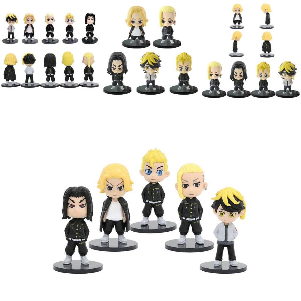 5 Stück Tokyo Revengers Actionfigur Modell Spielzeug mit Manjiro Mikey Draken Takemichi in Hoher Qualität PVC