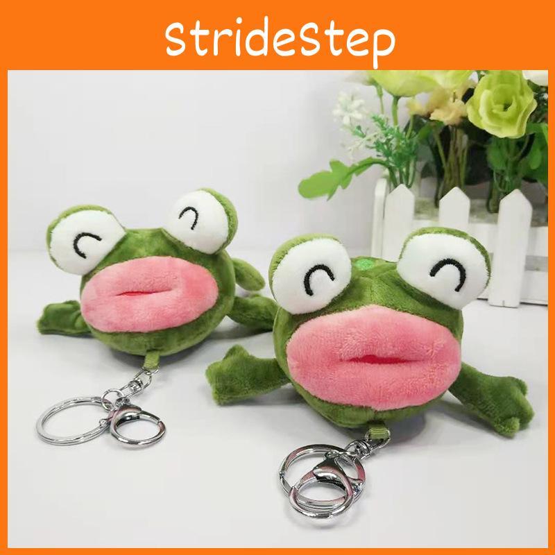 Adorable Green Plush Frog Keychain Cute Cartoon Stuffed Toy For Girls Gift