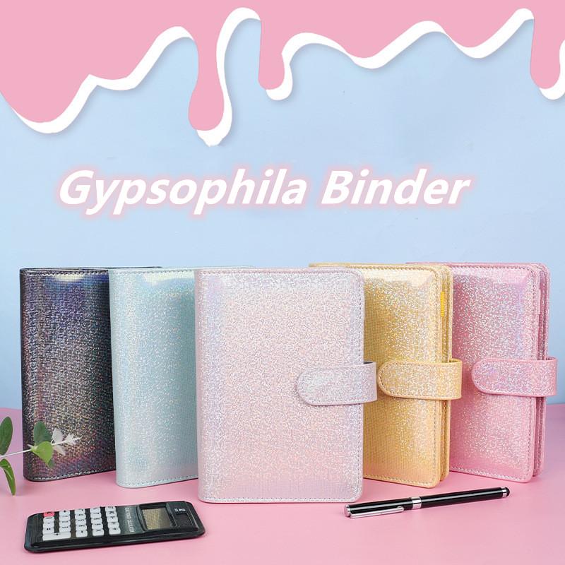 Macaron Glitter Farbe A6 PU Leder DIY Binder Notebook Abdeckungen Tagebuch Bücher Zeitplan Papier Abdeckungen Schule Schreibwaren