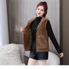 Women's Fall Fleece-Lined Hooded Vest: Solid-Color, Minimalist, Sleeveless Jacket